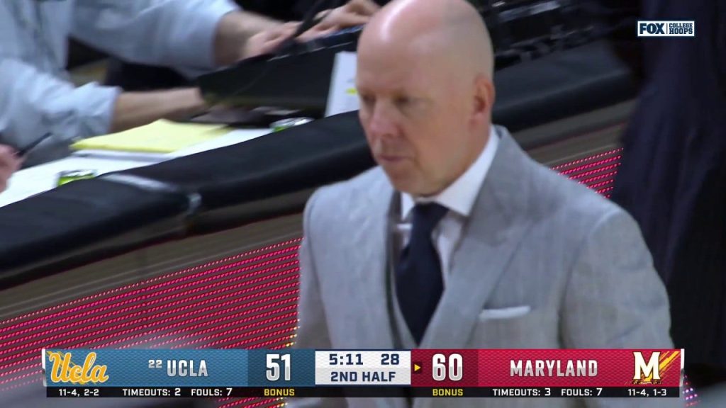 UCLA HC Mick Cronin حصل على إنذار فني وتم طرده من المباراة ضد ماريلاند